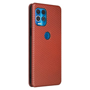 Struttura in fibra di carbonio Flip orizzontale magnetico Custodia in pelle TPU + PC + PU con slot per schede, For Motorola Edge S, For Nokia 7.3, For Nokia 6.3, For Samsung Galaxy A32 4G