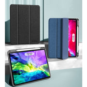 Mutural YASHI Series TPU + PU Pattern Texture Custodia orizzontale in pelle Flip con supporto a tre pieghe e slot per penna e funzione Wake-up/Sleep, For iPad Pro 11 (2021), For iPad Pro 12.9 2022 / 2021
