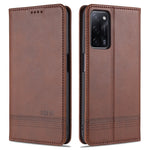 AZNS Custodia in pelle a vibrazione orizzontale con struttura in vitello magnetico con slot per carte, supporto e portafoglio, For Oppo A55 5G, For Honor V40 5G