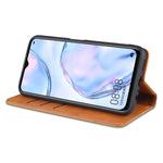 AZNS Custodia in pelle a vibrazione orizzontale con struttura in vitello magnetico con slot per carte, supporto e portafoglio, For Oppo A55 5G, For Honor V40 5G