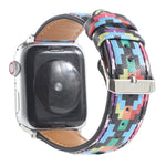 Cinturino in pelle stampata stile etnico in marmo per Apple Watch Series 6 & SE &, 5 & 4 44mm / 3 & 2 & 1 42mm, 5 & 4 40mm / 3 & 2 & 1 38mm