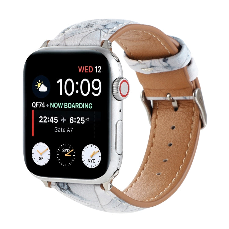 Cinturino in pelle stampata stile etnico in marmo per Apple Watch Series 6 & SE &, 5 & 4 44mm / 3 & 2 & 1 42mm, 5 & 4 40mm / 3 & 2 & 1 38mm
