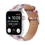 Cinturino in pelle stampata stile etnico in marmo per Apple Watch Series 6 & SE &, 5 & 4 44mm / 3 & 2 & 1 42mm, 5 & 4 40mm / 3 & 2 & 1 38mm