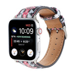 Cinturino in pelle stampata stile etnico in marmo per Apple Watch Series 6 & SE &, 5 & 4 44mm / 3 & 2 & 1 42mm, 5 & 4 40mm / 3 & 2 & 1 38mm