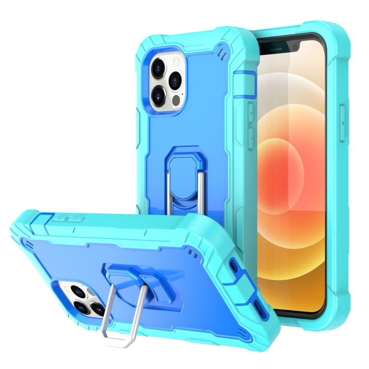 Custodia protettiva antiurto a 3 strati in PC + gomma con supporto rotante, For iPhone 12 Mini, For iPhone 12 / 12 Pro