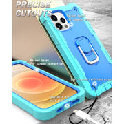 Custodia protettiva antiurto a 3 strati in PC + gomma con supporto rotante, For iPhone 12 Mini, For iPhone 12 / 12 Pro