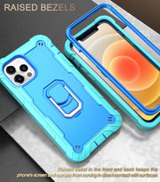 Custodia protettiva antiurto a 3 strati in PC + gomma con supporto rotante, For iPhone 12 Pro Max