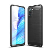 Custodia in TPU in fibra di carbonio con trama spazzolata, For Xiaomi Redmi Note 10 4G
