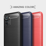 Custodia in TPU in fibra di carbonio con trama spazzolata, For Xiaomi Redmi Note 10 4G
