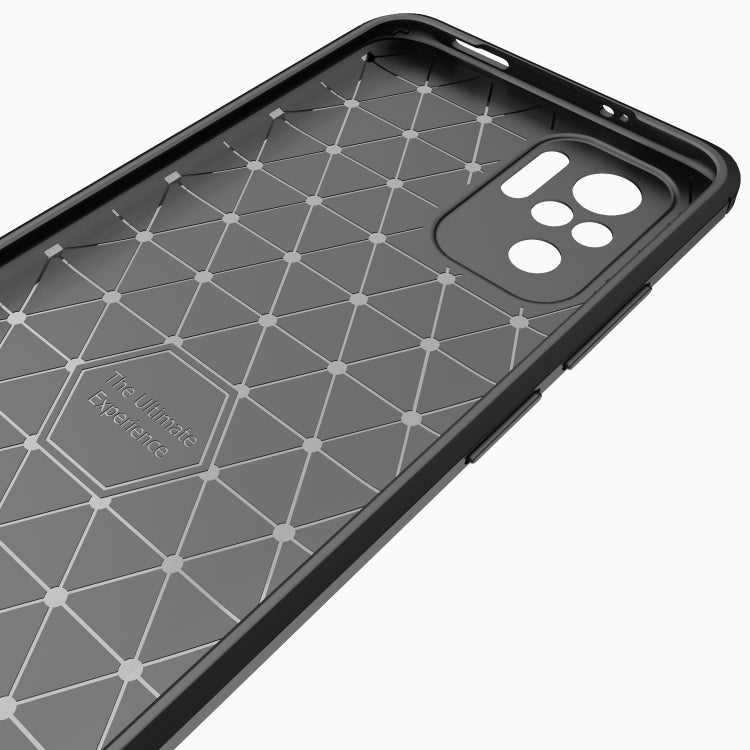 Custodia in TPU in fibra di carbonio con trama spazzolata, For Xiaomi Redmi Note 10 4G