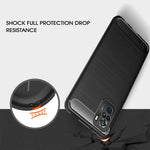 Custodia in TPU in fibra di carbonio con trama spazzolata, For Xiaomi Redmi Note 10 4G
