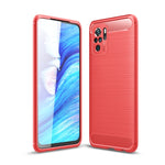 Custodia in TPU in fibra di carbonio con trama spazzolata, For Xiaomi Redmi Note 10 4G