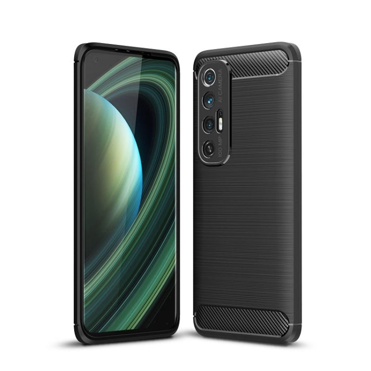 Custodia in TPU in fibra di carbonio con trama spazzolata, For Xiaomi Mi 10S