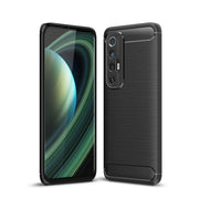 Custodia in TPU in fibra di carbonio con trama spazzolata, For Xiaomi Mi 10S