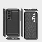 Custodia in TPU in fibra di carbonio con trama spazzolata, For Xiaomi Mi 10S