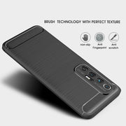 Custodia in TPU in fibra di carbonio con trama spazzolata, For Xiaomi Mi 10S