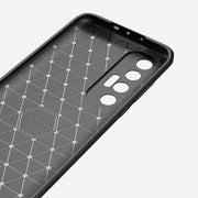 Custodia in TPU in fibra di carbonio con trama spazzolata, For Xiaomi Mi 10S