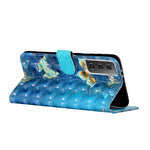Custodia portafoglio in pelle con supporto per Samsung Galaxy S21