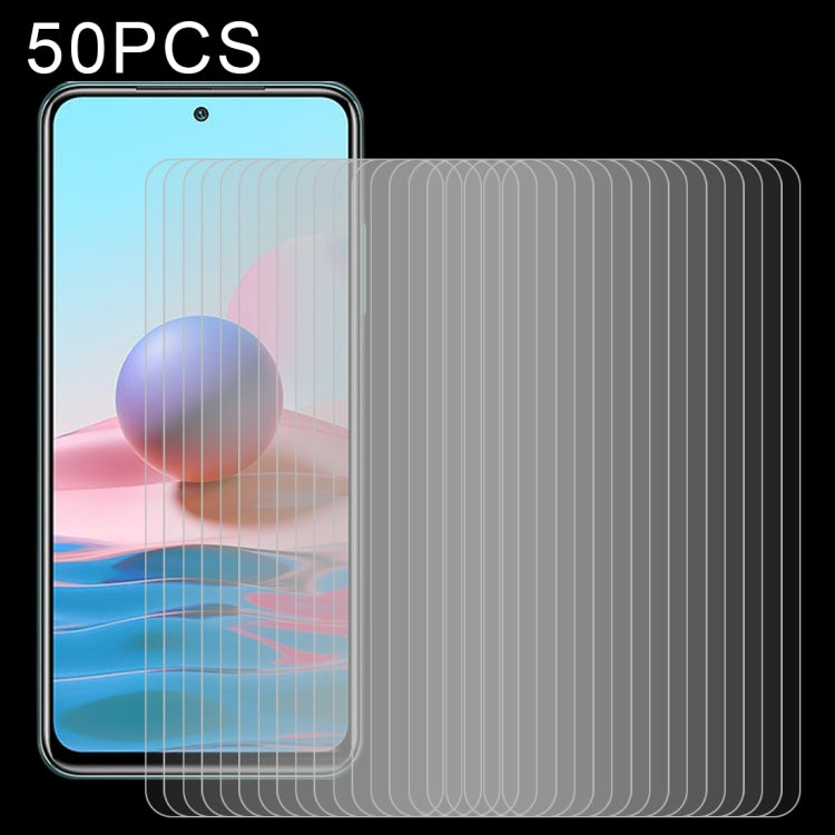 Pellicola in vetro temperato non a schermo intero da 50 pezzi 2.5D, For Xiaomi Redmi Note 10 / Note 11 5G International Version / Note 10 Overseas Version 6.43 (50 PCS), For OPPO F19 Pro (50 PCS), For OPPO Reno5 Lite (50 PCS)                           ...