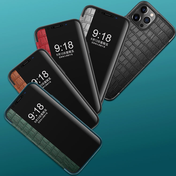 Custodia in pelle con finestra per iPhone 12 mini