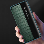 Custodia in pelle a vibrazione orizzontale con finestra di visualizzazione della trama del coccodrillo, For Samsung Galaxy S21 5G, For Samsung Galaxy S21+ 5G, For Samsung Galaxy S21 Ultra 5G