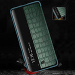 Custodia in pelle con finestra effetto coccodrillo per Samsung Ga