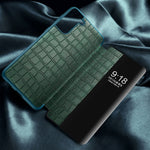 Custodia in pelle con finestra effetto coccodrillo per Samsung Ga