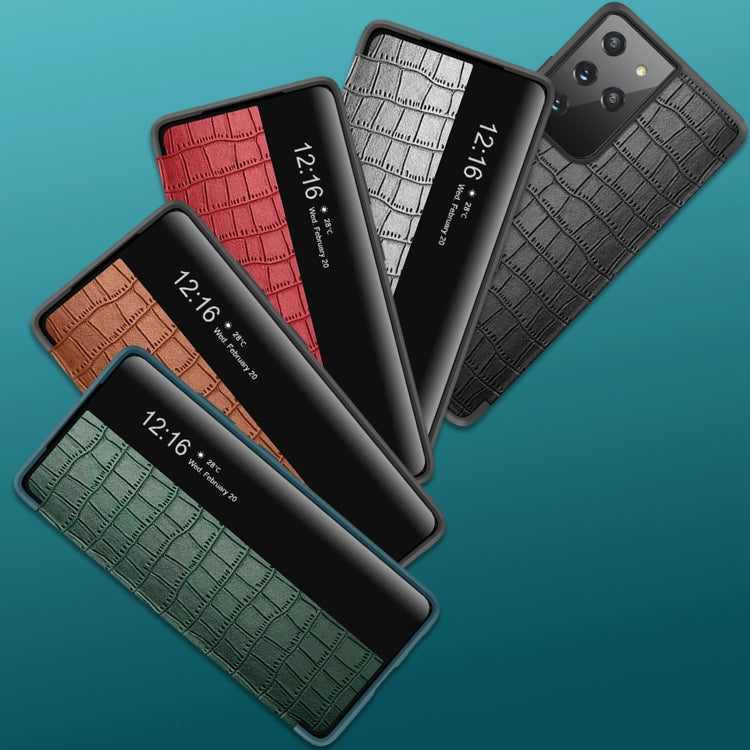 Custodia in pelle con finestra effetto coccodrillo per Samsung Ga