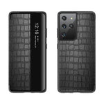 Custodia in pelle con finestra effetto coccodrillo per Samsung Ga