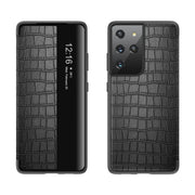 Custodia in pelle a vibrazione orizzontale con finestra di visualizzazione della trama del coccodrillo, For Samsung Galaxy S21 5G, For Samsung Galaxy S21+ 5G, For Samsung Galaxy S21 Ultra 5G