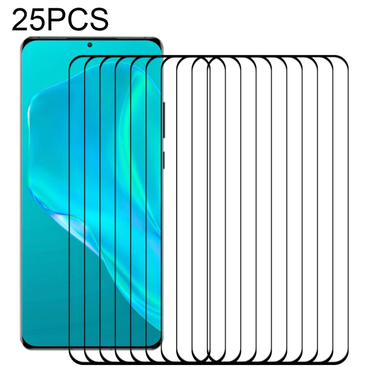 Pellicola in vetro temperato a schermo intero con bordo curvo 3D da 25 pezzi, For Huawei P50 Pro (25 PCS), For OPPO Find X3 Pro (25 PCS), For Huawei P50 Pro+ (25 PCS)