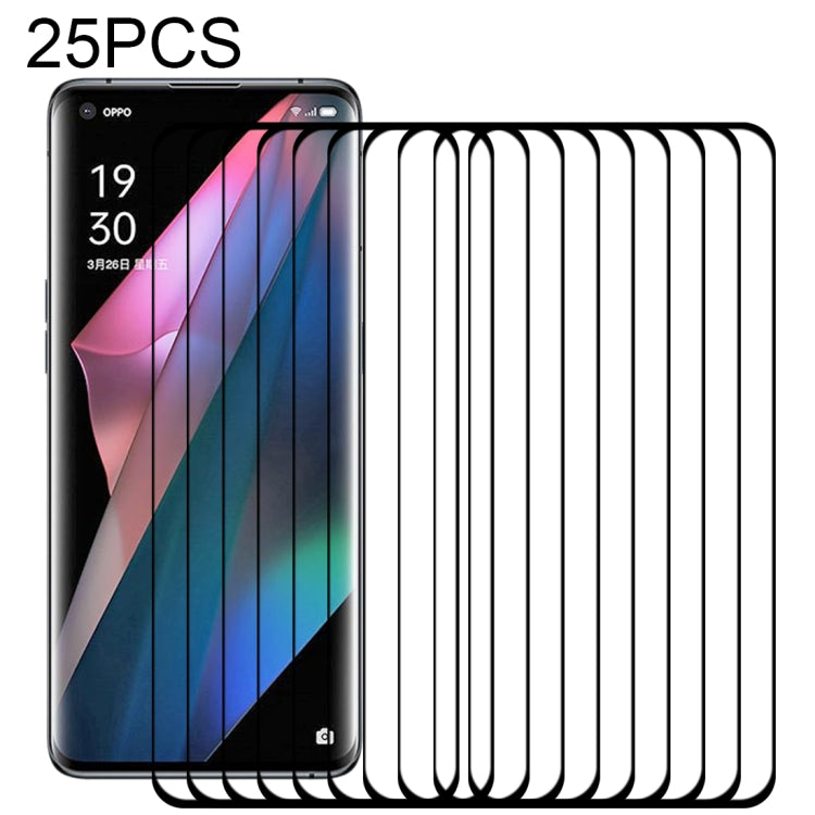 Pellicola in vetro temperato a schermo intero con bordo curvo 3D da 25 pezzi, For Huawei P50 Pro (25 PCS), For OPPO Find X3 Pro (25 PCS), For Huawei P50 Pro+ (25 PCS)