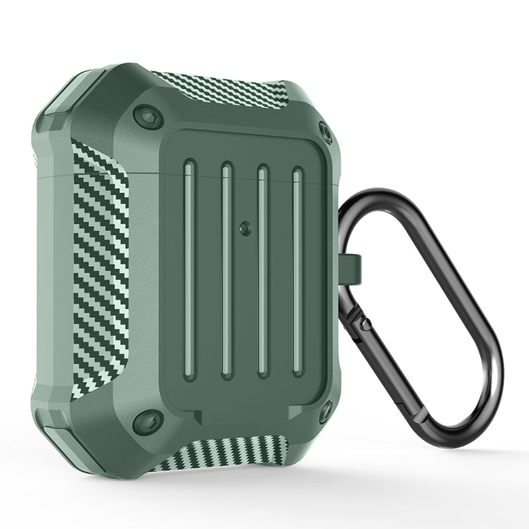 Auricolari wireless Custodia protettiva in TPU antiurto per bagagli in fibra di carbonio, For AirPods 1/2, For AirPods Pro