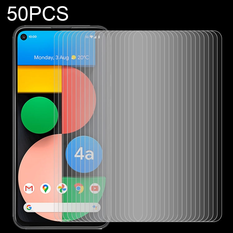 50 pellicole in vetro temperato da 0,26 mm 9H 2,5D, For Asus ROG Phone 5 / 5 Pro / 5 Ultimate (50 PCS), For Google Pixel 4a 5G (50 PCS), For Google Pixel 4a (50 PCS)