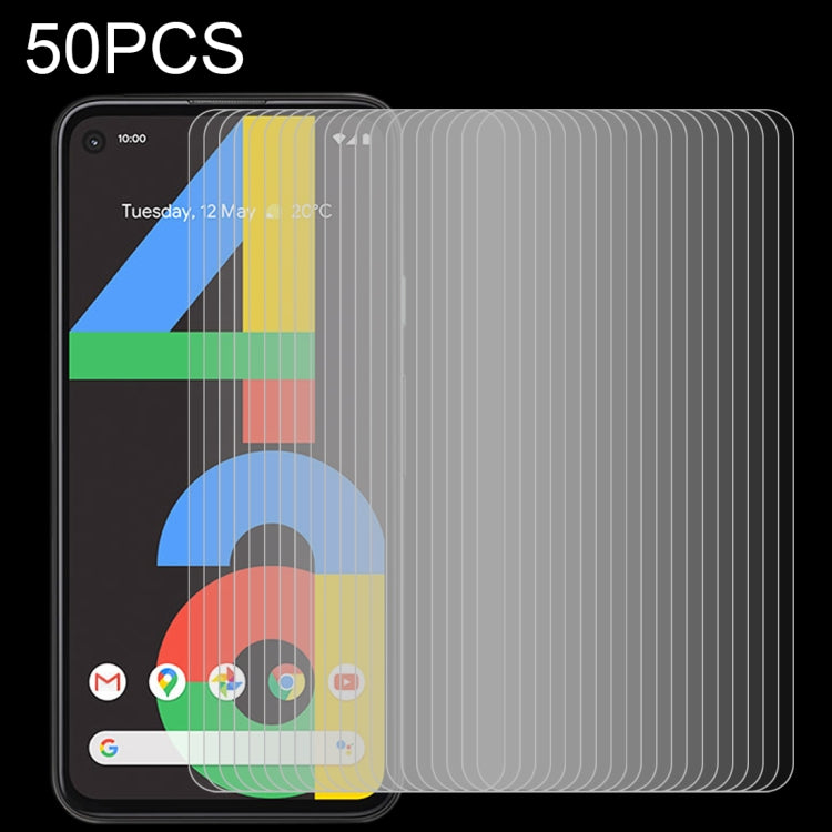 50 pellicole in vetro temperato da 0,26 mm 9H 2,5D, For Asus ROG Phone 5 / 5 Pro / 5 Ultimate (50 PCS), For Google Pixel 4a 5G (50 PCS), For Google Pixel 4a (50 PCS)