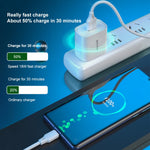 Caricabatterie rapido 18W con cavo USB a 8 pin bianco