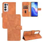 Tinta unita Skin Feel Fibbia magnetica Flip orizzontale Custodia in pelle PU con struttura in vitello con supporto e slot per schede e portafoglio, For OPPO A55 5G, For OPPO Reno5 Pro+, For OPPO Find X3 Neo