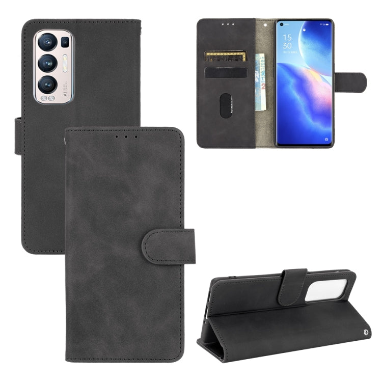 Tinta unita Skin Feel Fibbia magnetica Flip orizzontale Custodia in pelle PU con struttura in vitello con supporto e slot per schede e portafoglio, For OPPO A55 5G, For OPPO Reno5 Pro+, For OPPO Find X3 Neo