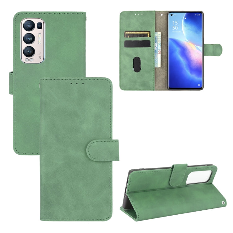 Tinta unita Skin Feel Fibbia magnetica Flip orizzontale Custodia in pelle PU con struttura in vitello con supporto e slot per schede e portafoglio, For OPPO A55 5G, For OPPO Reno5 Pro+, For OPPO Find X3 Neo