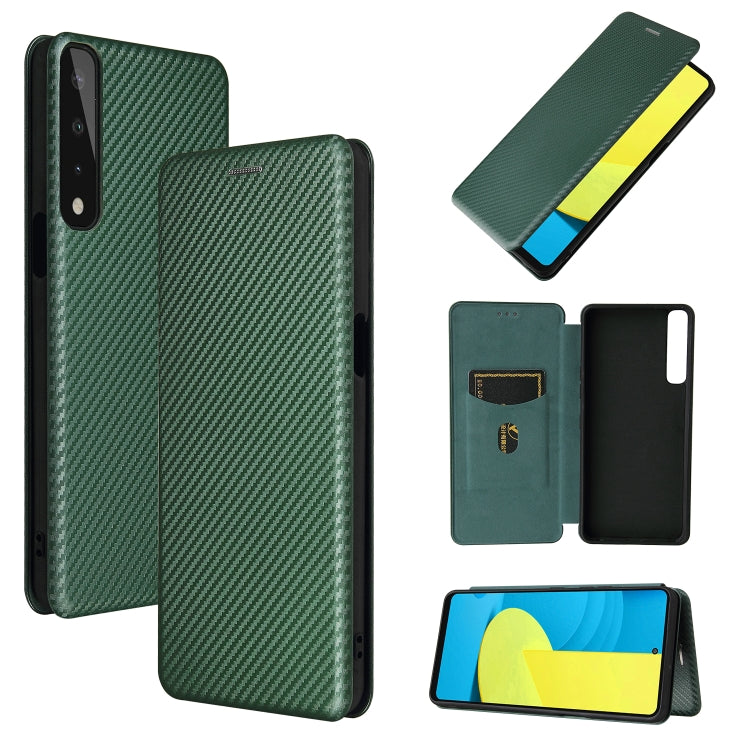Struttura in fibra di carbonio Flip orizzontale magnetico Custodia in pelle TPU + PC + PU con slot per schede, For LG Stylo 7, For OPPO Realme V11 5G, For OPPO Reno5 Pro+, For OPPO Find X3 Neo, For Cubot C30, For OnePlus 9 Pro
