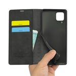 Custodia portafoglio in pelle PU e TPU per Samsung Galaxy A12