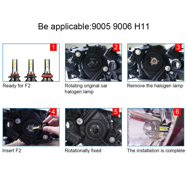2 PCS DC9-36V / 25W / 6000K / 2500LM IP68 Faro LED per auto impermeabile, F2 880 / 881 / H27, F2 9004 / HB1, F2 9005 / HB3 / H10, F2 9006 / HB4, F2 9007 / HB5, F2 9012, F2 H1, F2 H3, F2 H4 / HB2 / 9003, F2 H7, F2 H8 / H9 / H11, F2 H13
