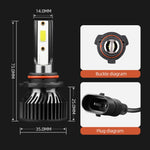 2 PCS DC9-36V / 25W / 6000K / 2500LM IP68 Faro LED per auto impermeabile, F2 880 / 881 / H27, F2 9004 / HB1, F2 9005 / HB3 / H10, F2 9006 / HB4, F2 9007 / HB5, F2 9012, F2 H1, F2 H3, F2 H4 / HB2 / 9003, F2 H7, F2 H8 / H9 / H11, F2 H13