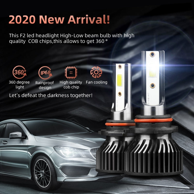 2 PCS DC9-36V / 25W / 6000K / 2500LM IP68 Faro LED per auto impermeabile, F2 880 / 881 / H27, F2 9004 / HB1, F2 9005 / HB3 / H10, F2 9006 / HB4, F2 9007 / HB5, F2 9012, F2 H1, F2 H3, F2 H4 / HB2 / 9003, F2 H7, F2 H8 / H9 / H11, F2 H13