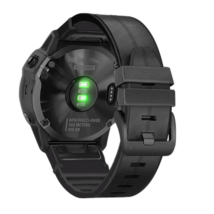 Cinturino di ricambio per cinturino di ricambio in silicone + pelle a sgancio rapido, For Garmin Fenix 6, For Garmin Fenix 6X