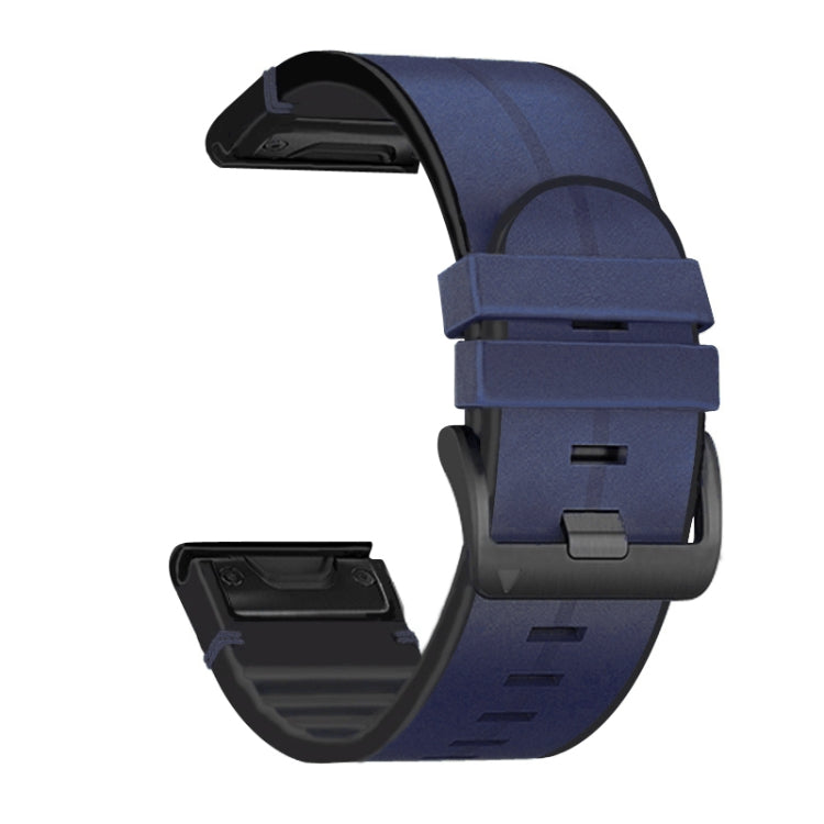 Cinturino di ricambio per cinturino di ricambio in silicone + pelle a sgancio rapido, For Garmin Fenix 6, For Garmin Fenix 6X
