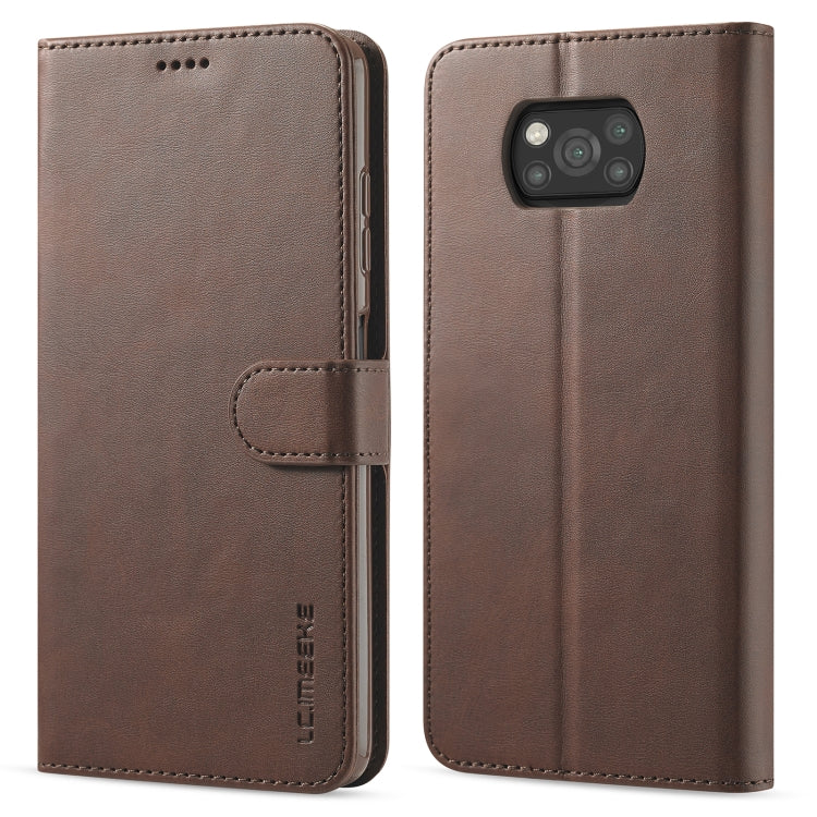 LC.IMEEKE Custodia in pelle a vibrazione orizzontale con struttura in vitello con supporto, slot per schede e portafoglio, For Xiaomi Poco X3 NFC