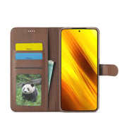LC.IMEEKE Custodia in pelle a vibrazione orizzontale con struttura in vitello con supporto, slot per schede e portafoglio, For Xiaomi Poco X3 NFC