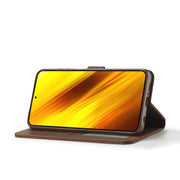 LC.IMEEKE Custodia in pelle a vibrazione orizzontale con struttura in vitello con supporto, slot per schede e portafoglio, For Xiaomi Poco X3 NFC