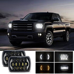 Lampade per fari a LED a forma quadrata per auto da 7 pollici (5X7)/(7X6) H4 DC 9V-30V 30000LM 300W 8LED per Jeep Wrangler, 8LEDs